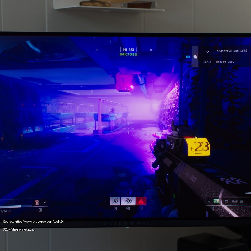 <em>Sometimes I just stop to soak in the scene because this monitor’s contrast is so much better than what I was using before.</em> - Fair use review image from https://www.theverge.com/tech/916277/alienware-aw2726dm-qdoled-gaming-monitor-specs-hands-on