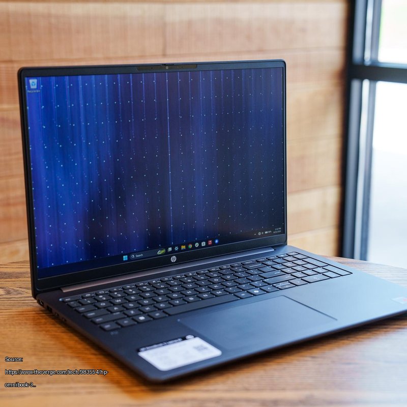 <em>The screen is bright enough to use it near a big window, but outside it’s difficult to see even in the shade.</em> - Fair use review image from https://www.theverge.com/tech/983554/hp-omnibook-3-16-snapdragon-laptop-review